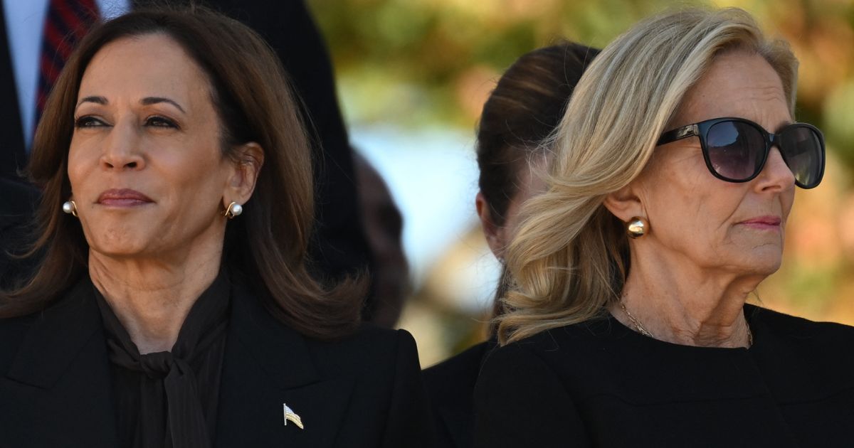 Footage of Jill Biden and Kamala Harris Sitting SidebySide at